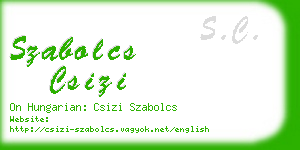 szabolcs csizi business card